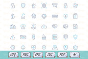 Security and Privacy Line Icons, an Outline Icon by Ghagra (Thumbnail 1 of 3)