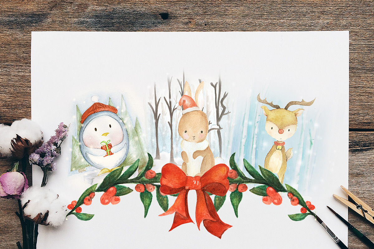 Woodland Animal Christmas Collection, an Animal Illustration by artemyst (Photo 1 of 4)