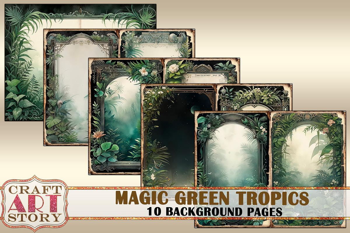Magic tropics Blank background, a Seasonal Illustration by CraftArtStory (Photo 3 of 3)