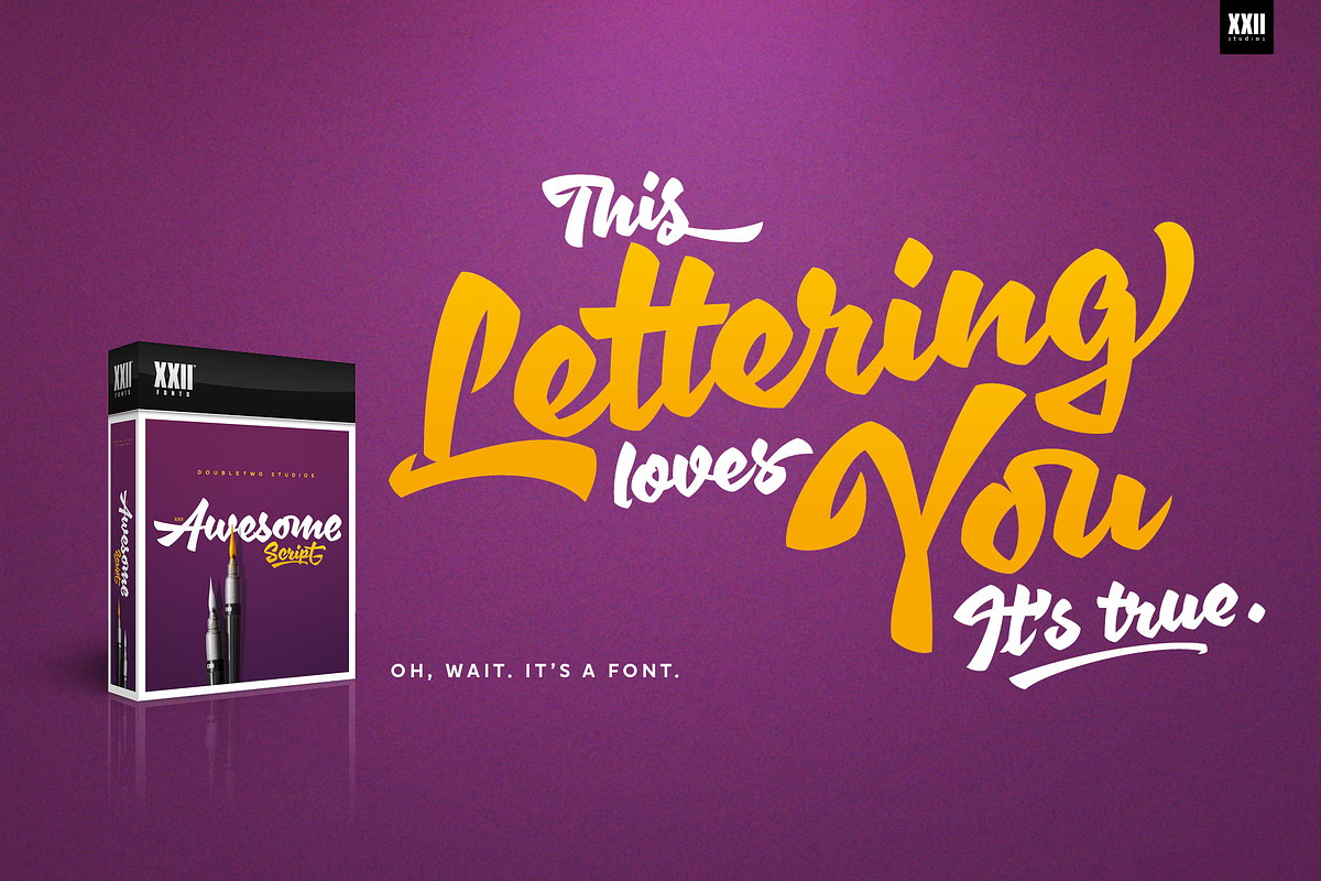XXII Awesome Script, a Script Font by Doubletwo Studios (Photo 11 of 11)