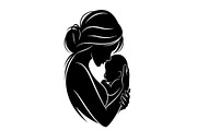 50 Mother and Baby Silhouette Bundle, an Illustration by Creativeshirt (Thumbnail 32 of 48)