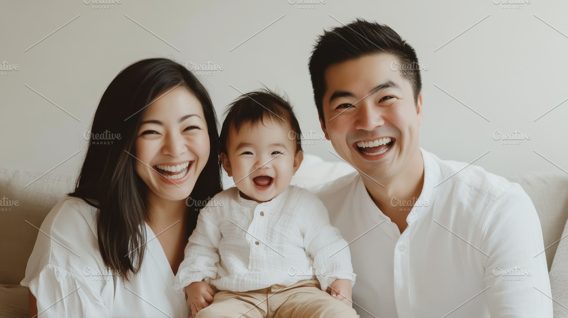 Smiling family enjoying quality time, a Photo by Beautiful things