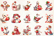 Strawberry Goose Sublimation Clipart, a Seasonal Illustration by Rose Art (Thumbnail 4 of 4)