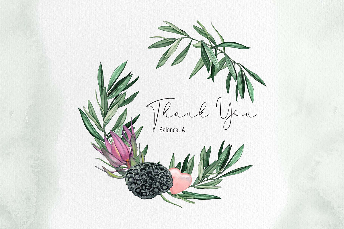 Floral Watercolor clipart, Love, a Decorative Illustration by BalanceUA (Photo 11 of 12)