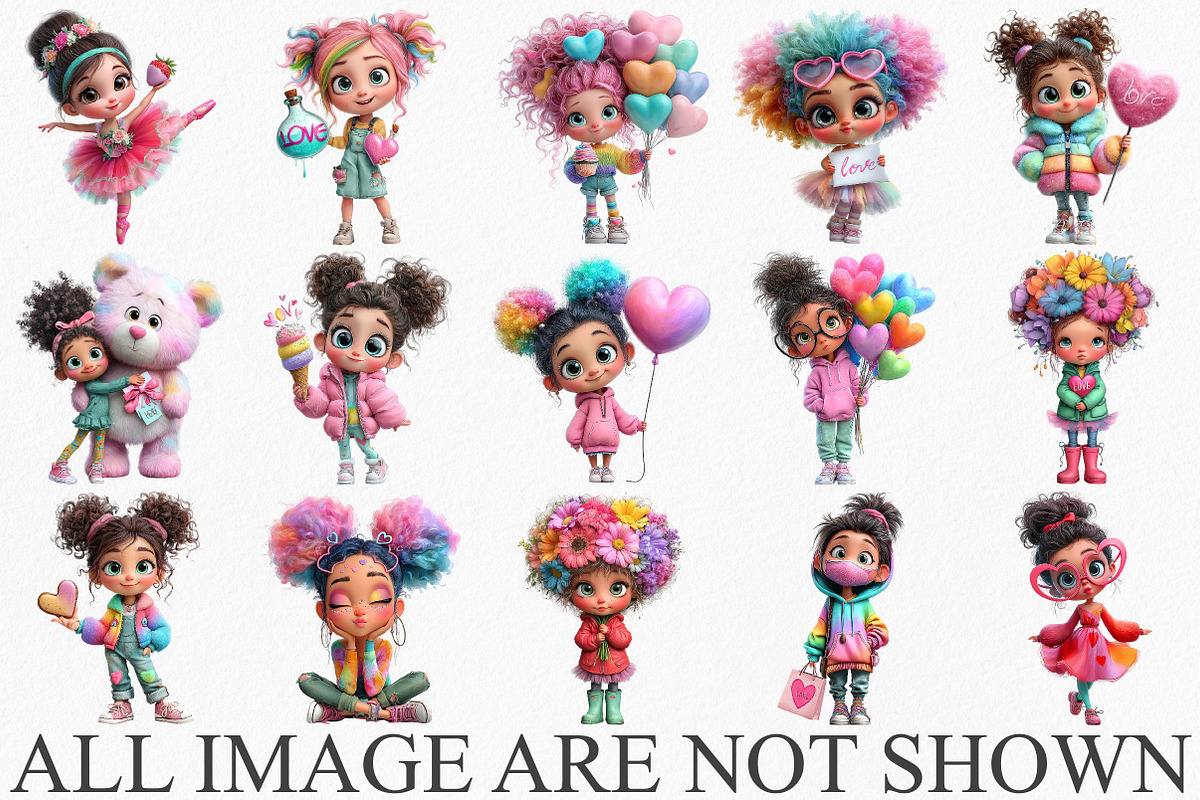 Watercolor Quirky Girl Clipart, an Illustration by Canvas Craft (Photo 3 of 6)
