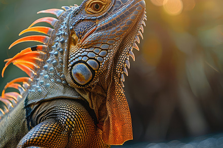 iguana on sunlit tree nature, an Animal Photo by Maylianaw28