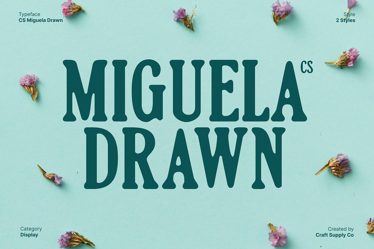 CS Miguela Drawn, a Serif Font by Craft Supply Co. (Photo 1 of 8)