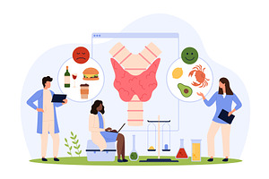 Diet for health of endocrine system, a Healthcare Illustration by Flashvector