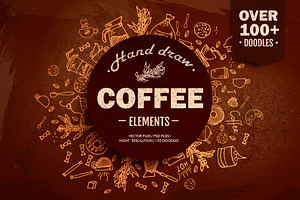 100 Hand Drawn Coffee House Element