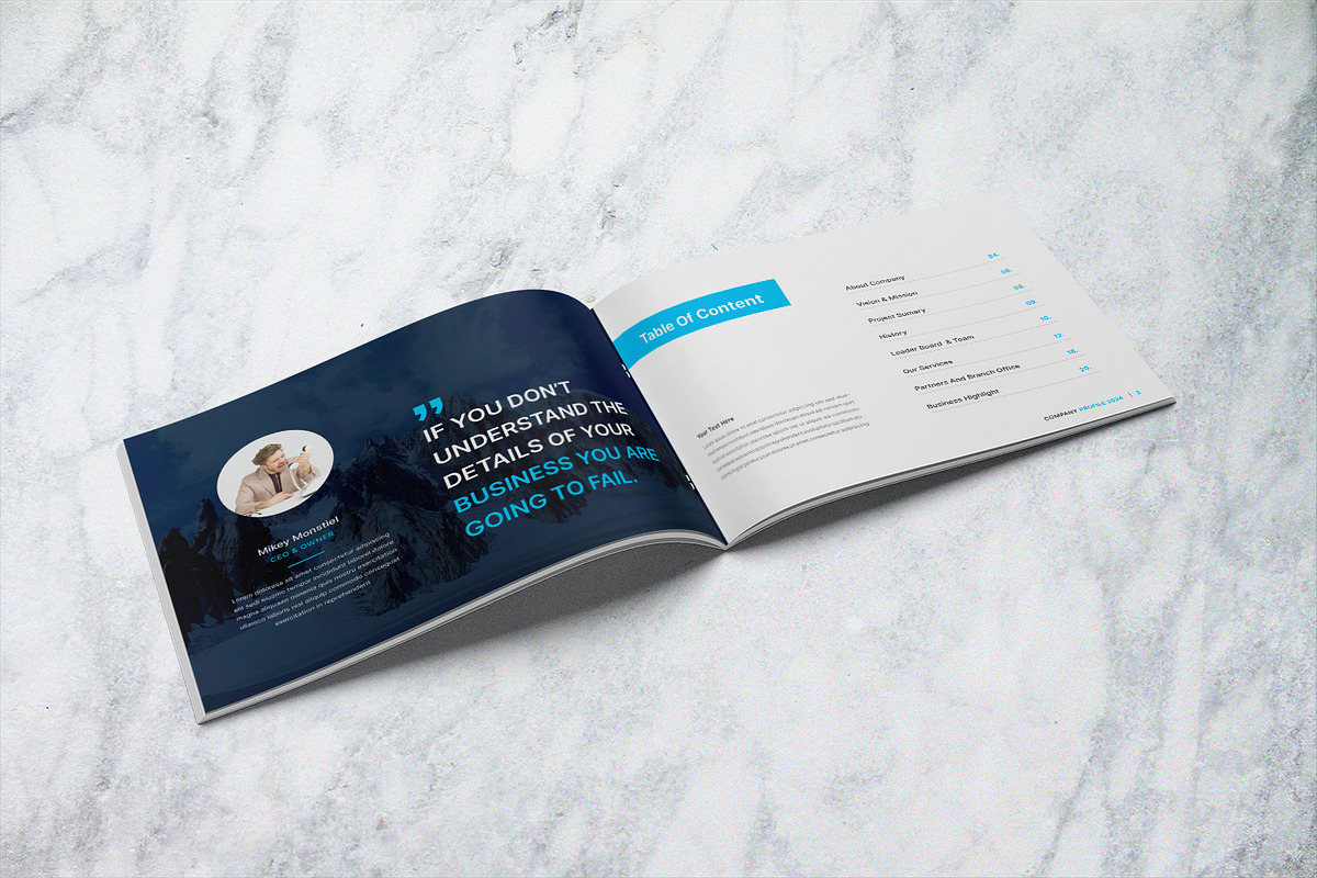 Company Profile Landscape Brochure, a Brochure Template by BumbleGraph Studio (Photo 2 of 12)