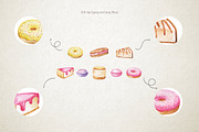 Watercolor pastry for bakery, a Food Illustration by CreativeByLu (Thumbnail 7 of 12)