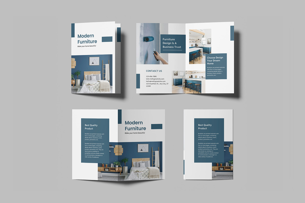 A5 Bifold Brochure Mockup, a Print Template by mahremdesign