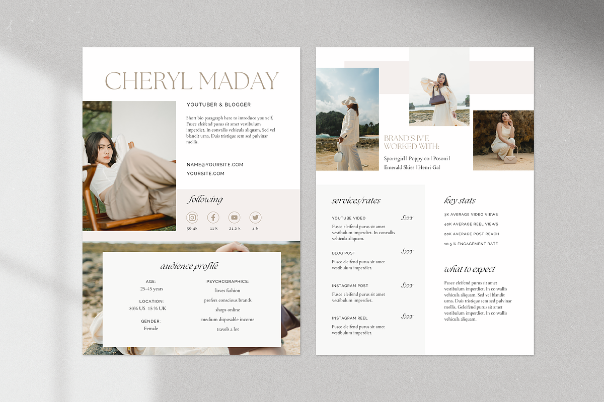 2 Page Media Kit Canva Template, a Templates & Theme by Tabitha Emma (Photo 2 of 5)