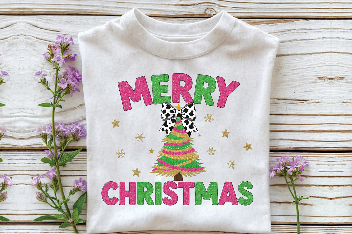 Colorful Glitter Merry Christmas PNG, an Illustration by Craft Nest (Photo 3 of 6)