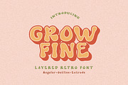 Grow Fine - Layered Retro Fonts, a Font by Bale Type (Thumbnail 1 of 11)