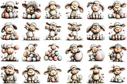 Whimsical Easter Sheep Clipart, an Illustration by Sublimation Artist (Thumbnail 2 of 7)
