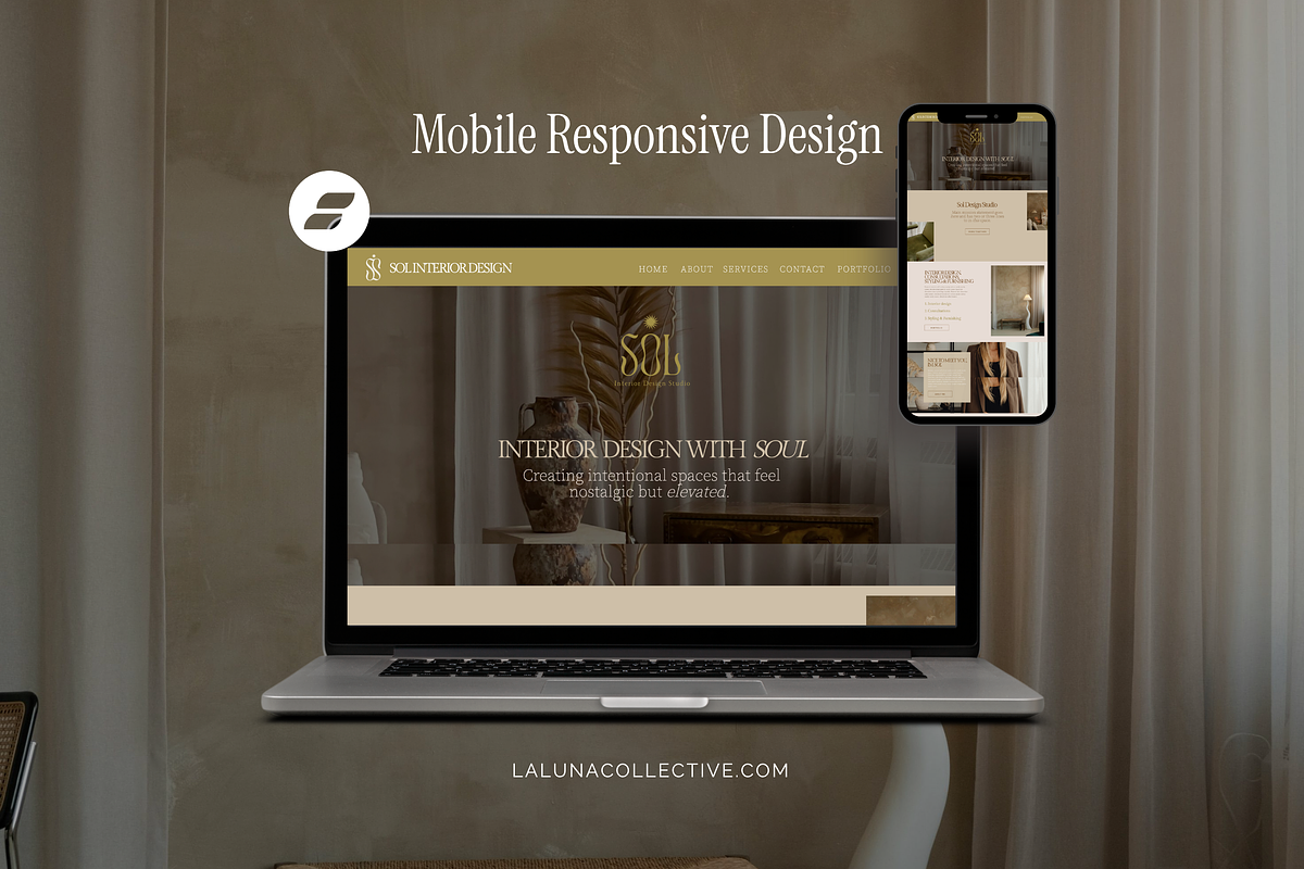 Interior Designer Showit Template, a Landing Page Template by La Luna Collective Design (Photo 2 of 5)