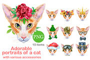 Portraits of oriental cat, an Animal Illustration by Watercolor fantasy (Thumbnail 1 of 6)