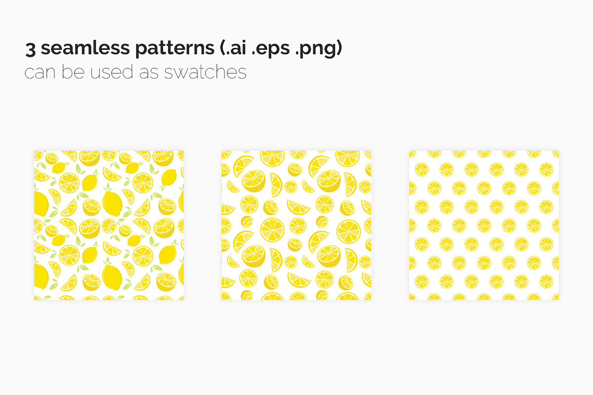Lemons Seamless Patterns, a Pattern Graphic by 3Y_Design (Photo 2 of 6)