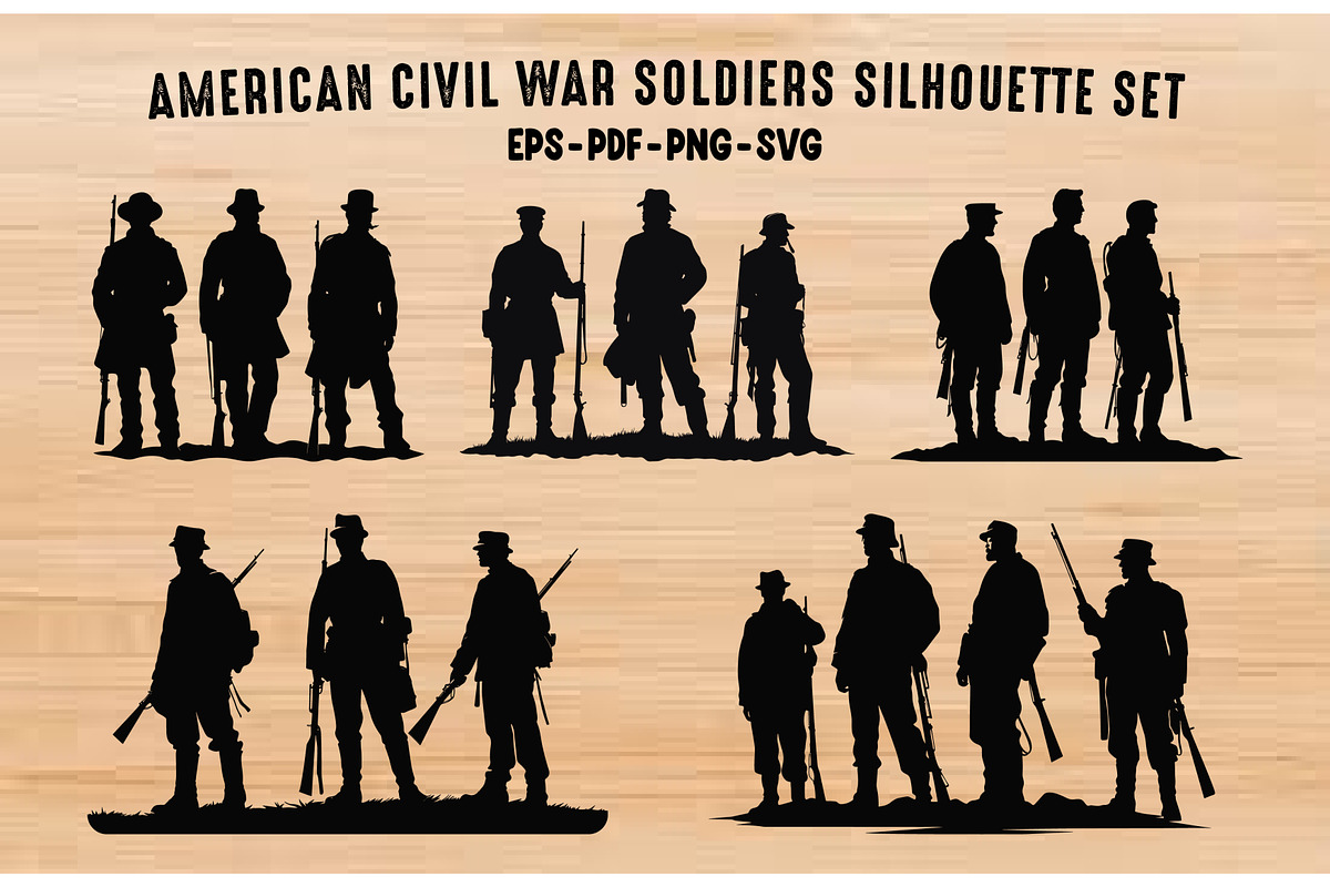 American Soldier Silhouette SVG Set, a Person Illustration by Gfx Expert Team (Photo 1 of 3)