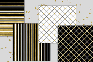 Black White And Gold Geometric