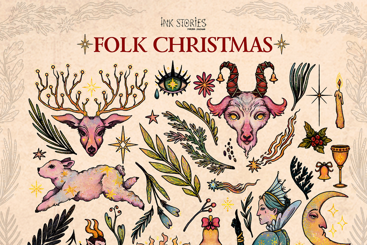Folk Christmas Ancient Winter Tales, a Seasonal Illustration by Ink Stories (Photo 2 of 12)
