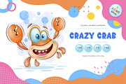Cute cartoon crab. Tshirt, PNG., an Animal Illustration by KENO Mascots (Thumbnail 1 of 5)