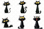 Whimsical Cat Clipart, an Illustration by Black Bird Studio (Thumbnail 4 of 6)