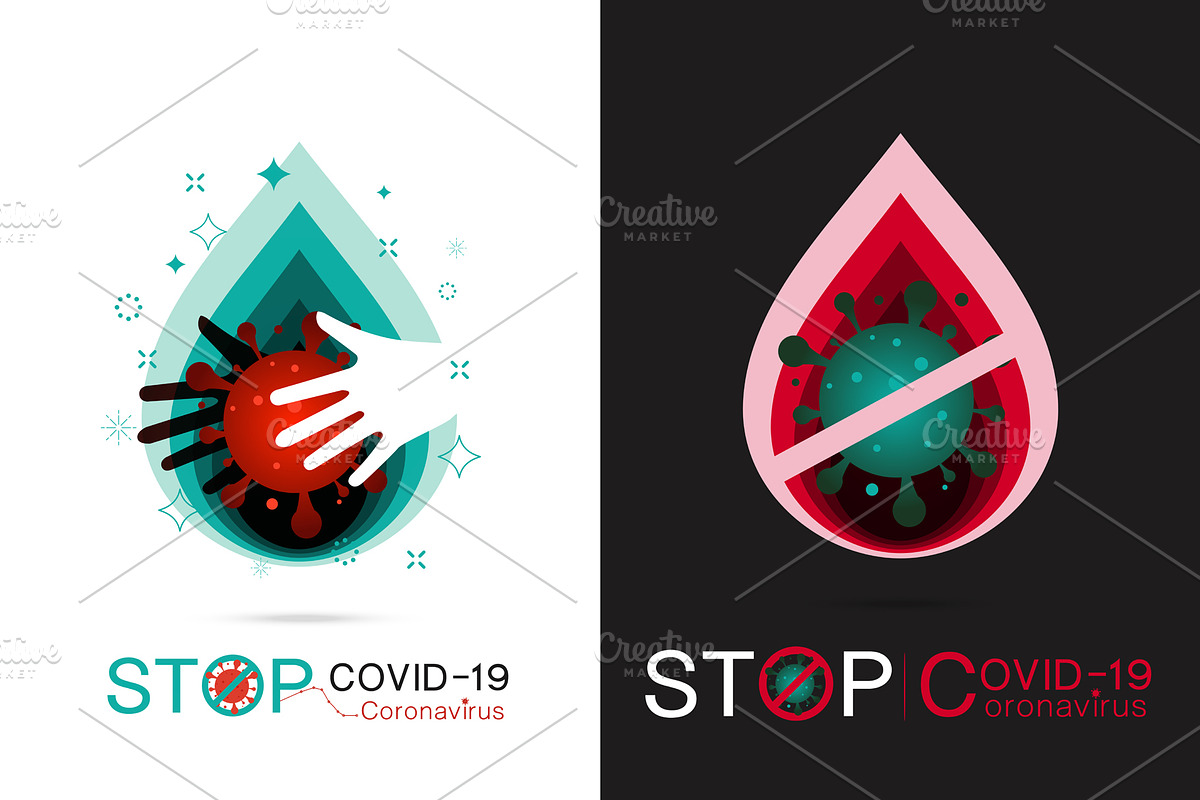 Stop Corona Virus Vector, a Branding & Logo Template by essense