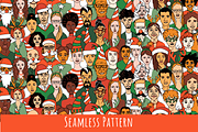 Festive Diverse Portrait Pattern, a Pattern Graphic by VasilkovS (Thumbnail 2 of 6)