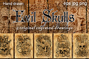 Evil skulls collection, an Illustration by Samiramay (Thumbnail 1 of 7)