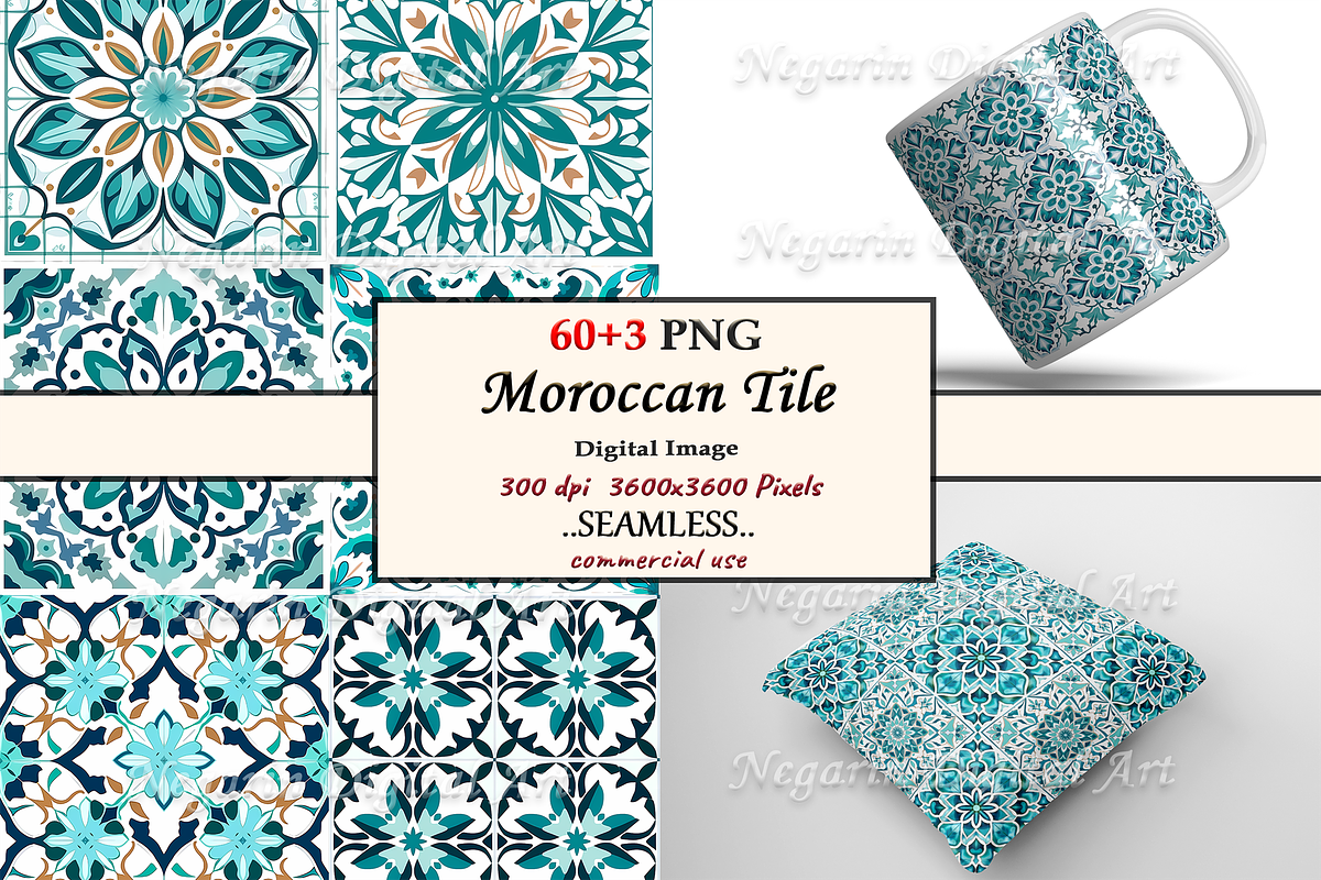 Moroccan Pattern Tile V2, a Pattern Graphic by Negarin Digital Art (Photo 1 of 8)