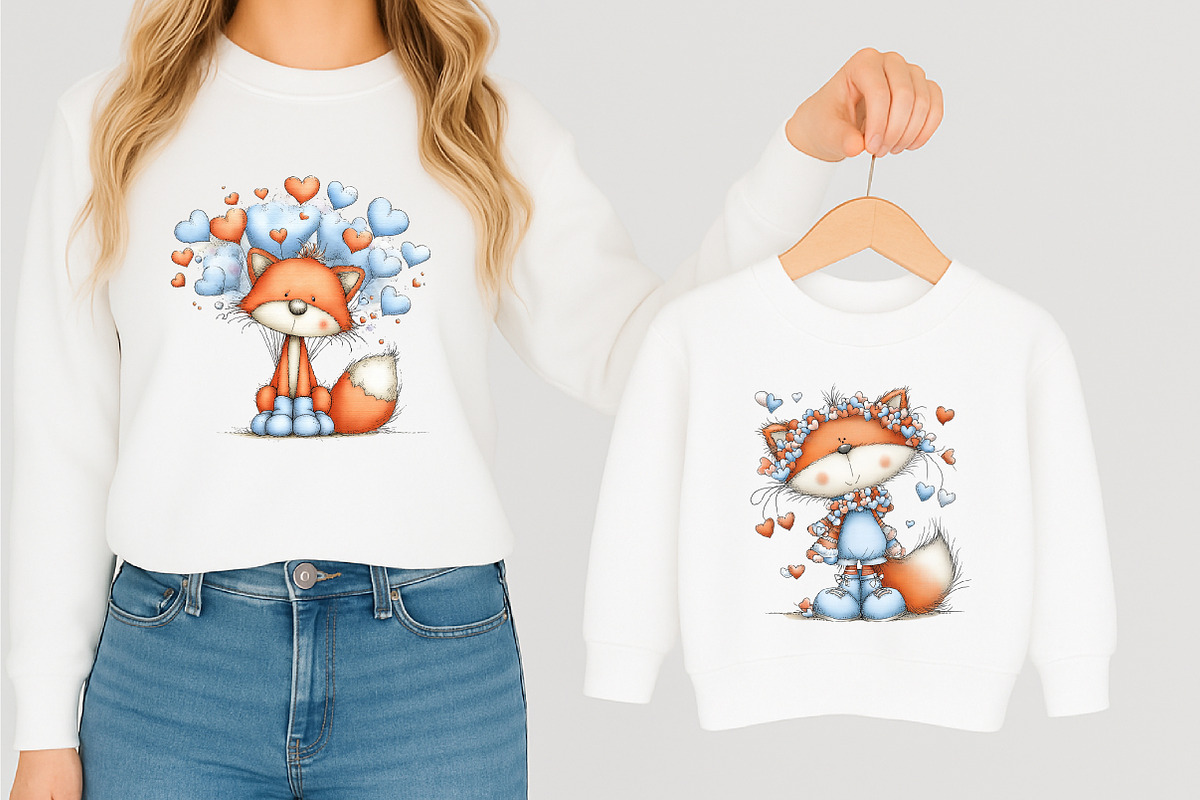 Whimsical Valentine Fox Clipart, an Illustration by designcity5 (Photo 4 of 5)