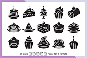 Dessert and Cake Icons Set, a Solid Icon by Designfour (Thumbnail 2 of 6)