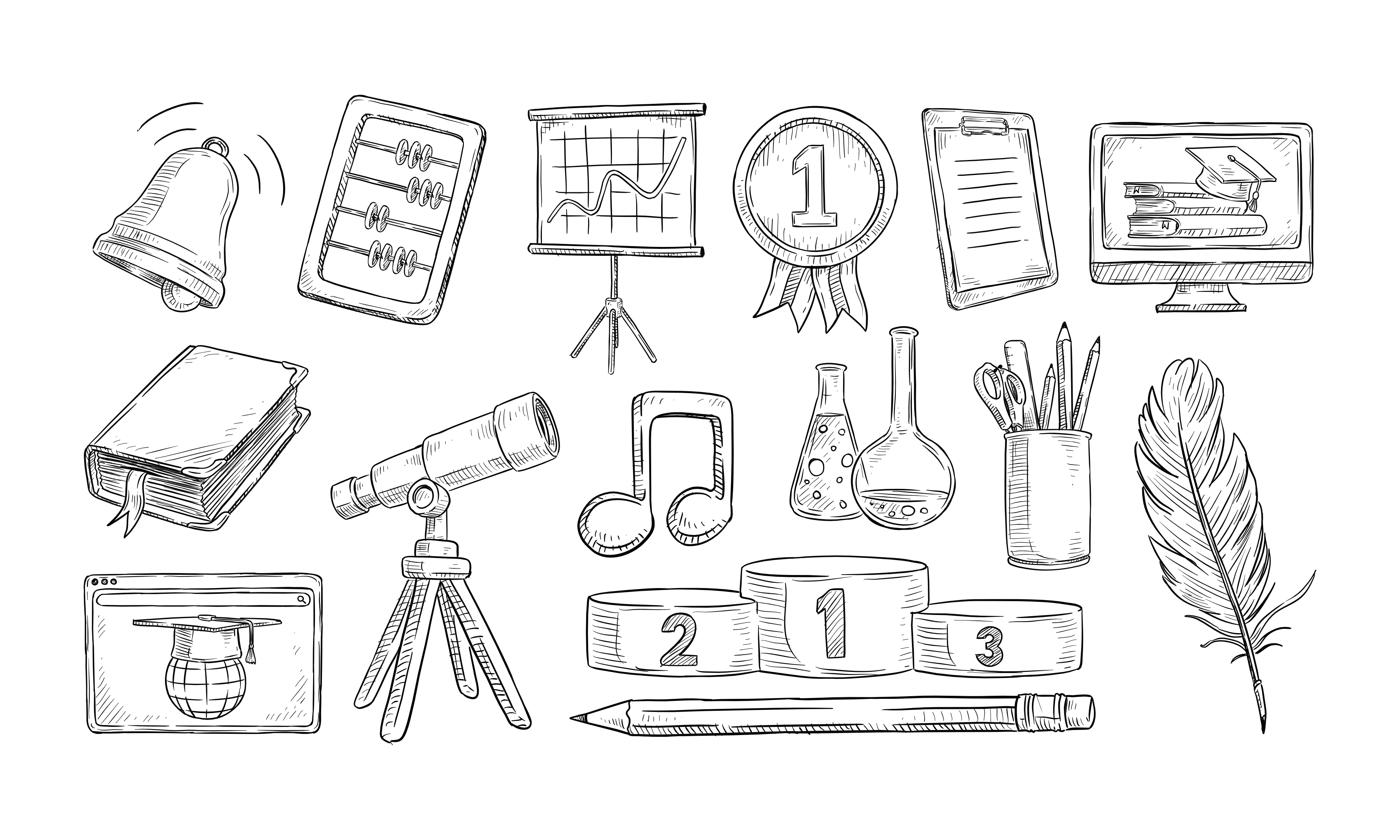 Education handdrawn collection, an Object Graphic by nikagraphic