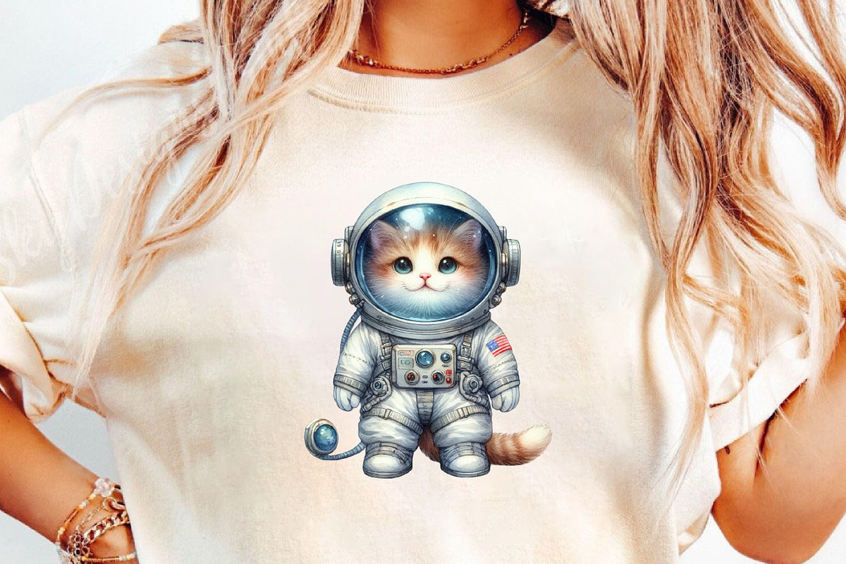 Watercolor Cute Astronaut Cat, an Illustration by DreamCafeArt (Photo 6 of 6)