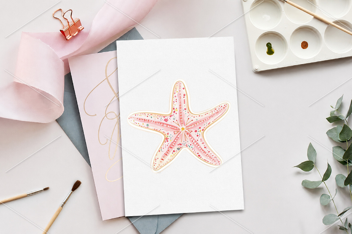 Watercolor Summer Beach Clipart PNG, a Seasonal Illustration by Canvas Craft (Photo 8 of 10)