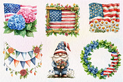 Floral American Flag Clipart, an Illustration by CreationArt (Thumbnail 9 of 9)