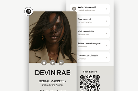 Devin Rae Business Card WordPress