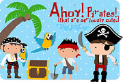 Ahoy, Very Cute Pirates!, an Illustration by Digibonbons (Thumbnail 1 of 2)