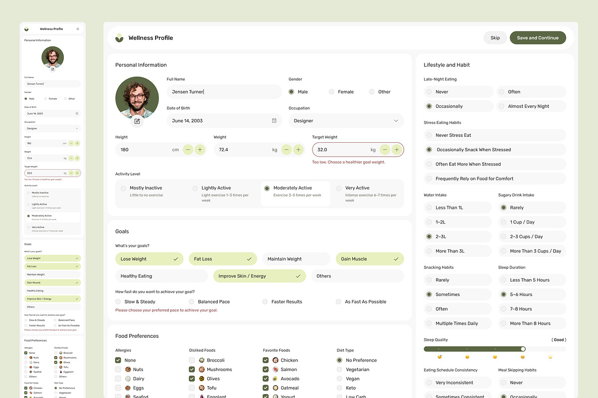 Nutrition & Diet Dashboard UI Figma, an UI Kit Template by peterdraw (Photo 5 of 7)