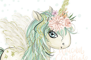 Unicorn Clipart, Christmas Clipart