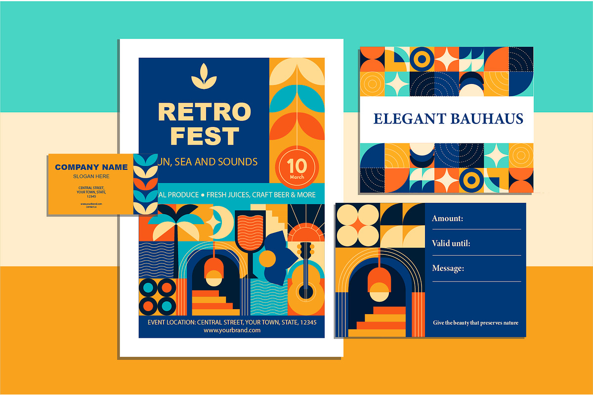 Blue and Orange Modern Geometric Kit, a Pattern Graphic by Lettering_Logo (Photo 8 of 8)