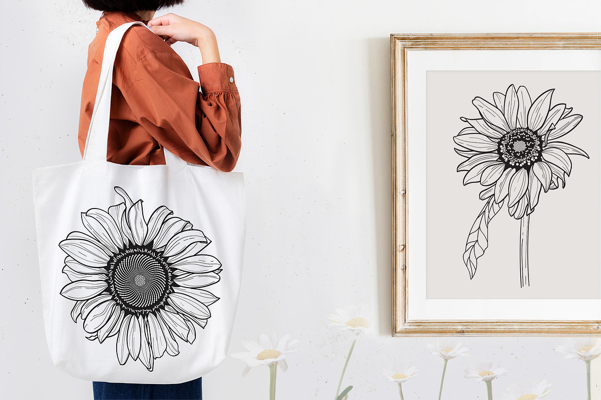 Sunflower line art collection, a Decorative Illustration by DamriNa art (Photo 3 of 8)