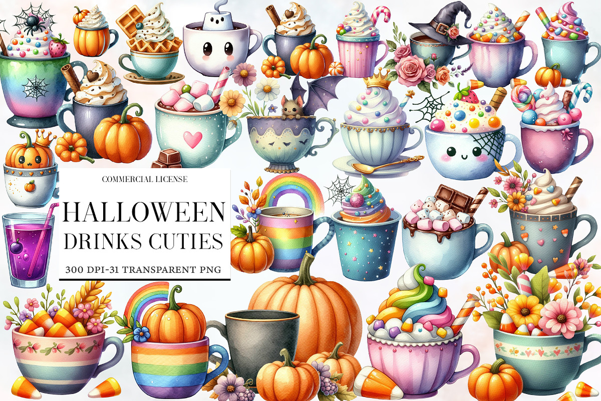 Halloween Drinks Cuties Clipart, an Illustration by Designworld (Photo 1 of 5)