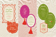 Peach summer wedding templates set, a Stationery Template by Garden in frame (Thumbnail 8 of 10)