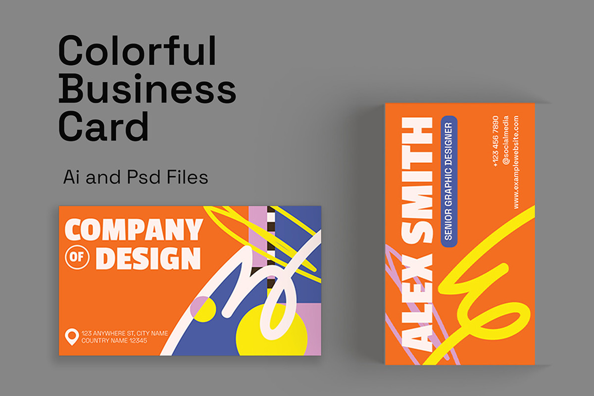 Colorful Business Card, a Business Card Template by Gumico Studio. (Photo 1 of 3)