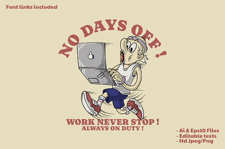 Man Running While Working on Laptop