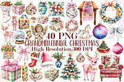 Grandmillennial Christmas Clipart, an Illustration by Sublimation Artist (Thumbnail 1 of 6)