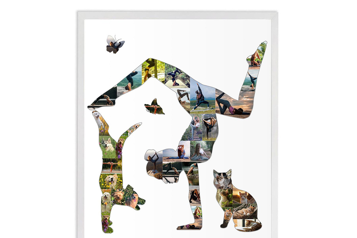 Yoga Girl with Cat & Dog Collage, a Templates & Theme by AIW SOLUTIONS (Photo 4 of 5)